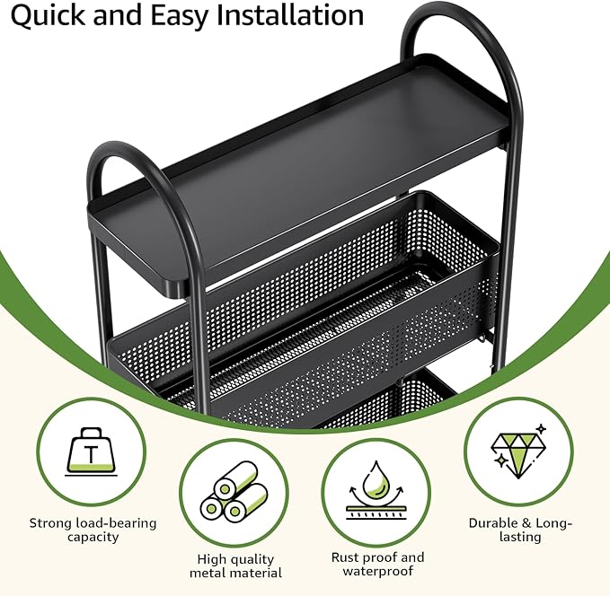 KINGRACK 5-Tier Slim Storage Cart - Image 3