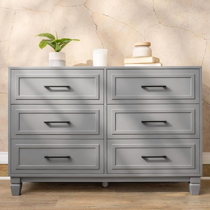 Farmhouse Dresser for Bedroom, 6 Drawer Dresser by Unknown