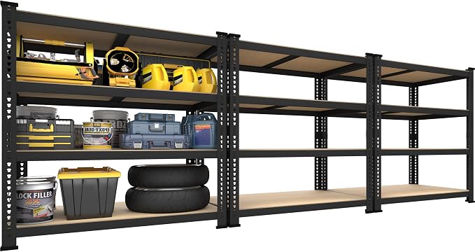 PrimeZone 40" W x 20" D x 59" H Heavy Duty Storage Shelves, 4 Tier Adjustable by PrimeZone