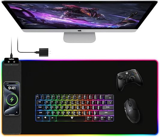 TopMade Mouse Pad with Wireless Charging, 31.5" x 15.75" Large Desk Mat RGB by TopmadeProduct-Ordernow