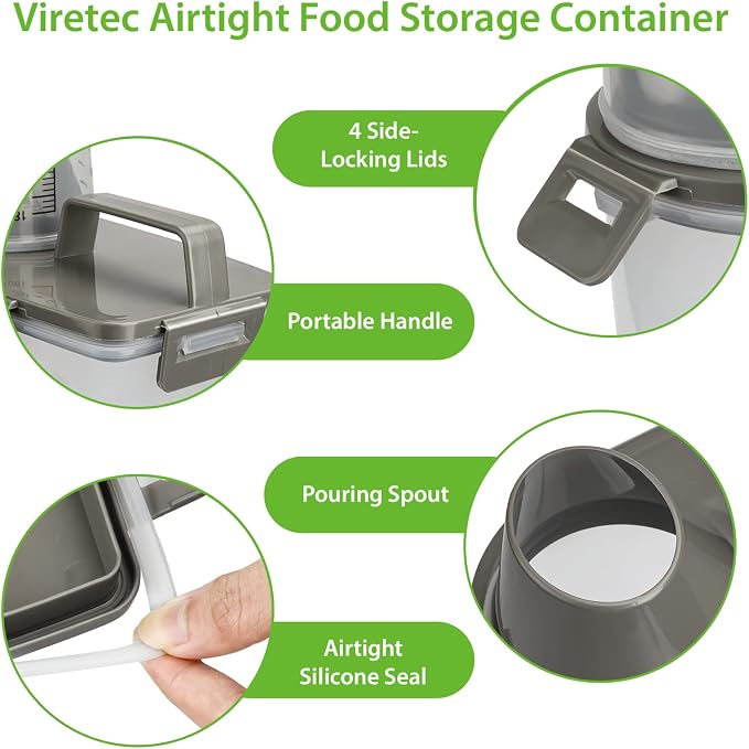 Rice Airtight Storage Container, 3 to 5Lbs Cereal Dry Food Flour Bin, Pet Dog - Image 7