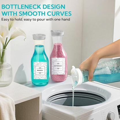 4 Pack Laundry Bottles 53oz Plastic Liquid Detergent Dispenser - Image 5