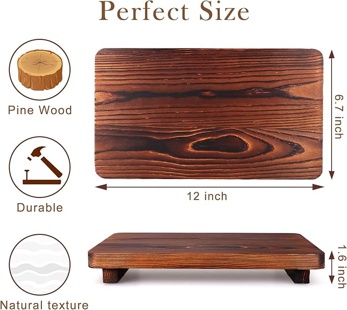 Farmhouse Bathroom Counter Tray Wood Risers Display Stands Kitchen Countertop - Image 6