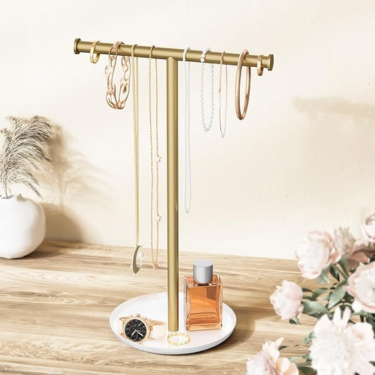 Gold Necklace Organizer Stand by Jasopaco