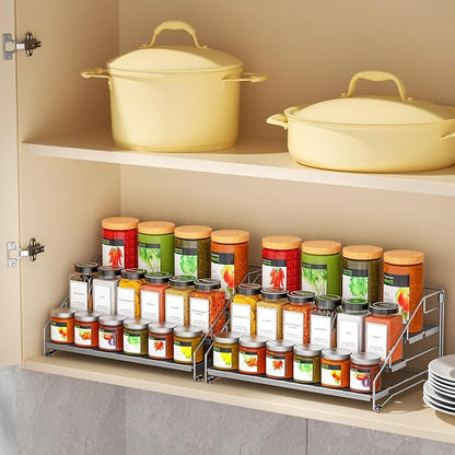 4 Tier Spice Rack Organizer for Cabinet, Spice Rack Organizer, Depth Adjustable - Image 6