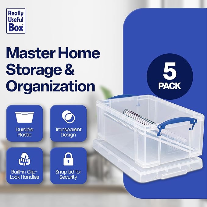 Really Useful Box Stackable 9 Liter Plastic Storage Container Bin - Image 3