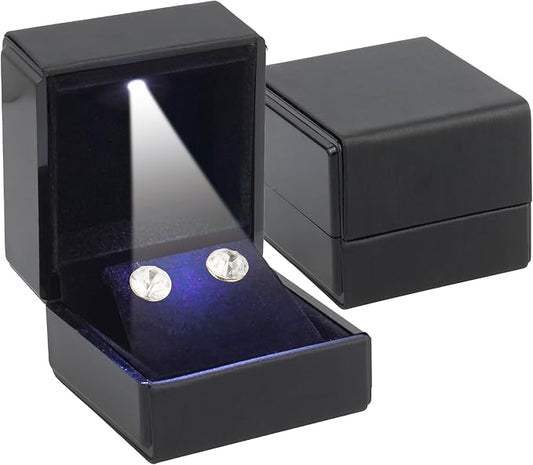 Novel Box Square Shaped Black Earring Box by NovelBoxCompanyLtd