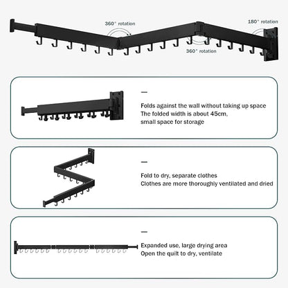Clothes Drying Rack Wall Mounted, Drying Rack Clothing, Laundry Drying Rack - Image 3