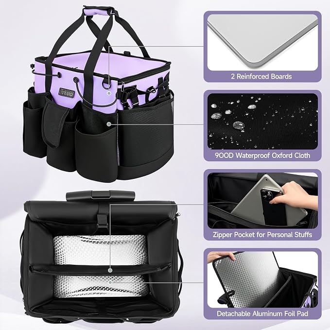 Large Cleaning Caddy for Cleaning Supplies Organizer, Rolling Cleaning Caddy - Image 4