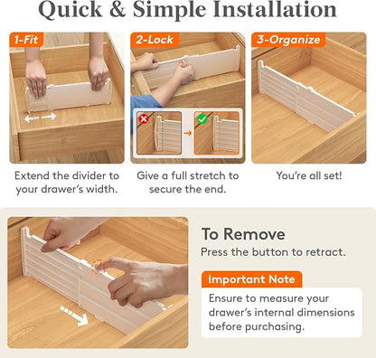 Lifewit 5" Tall 12 Pack Deep Drawer Dividers, 11.5-18.5" Expandable Drawer - Image 5