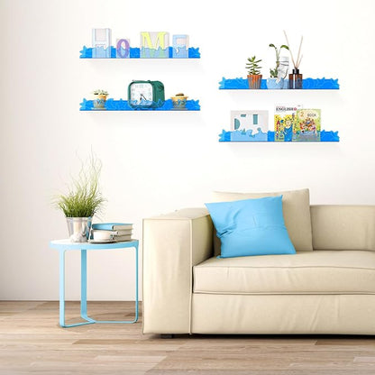 Floating Shelves for Wall, 4 Pack 15.7’’x 3.5’’Adhesive Acrylic Shelves - Image 5