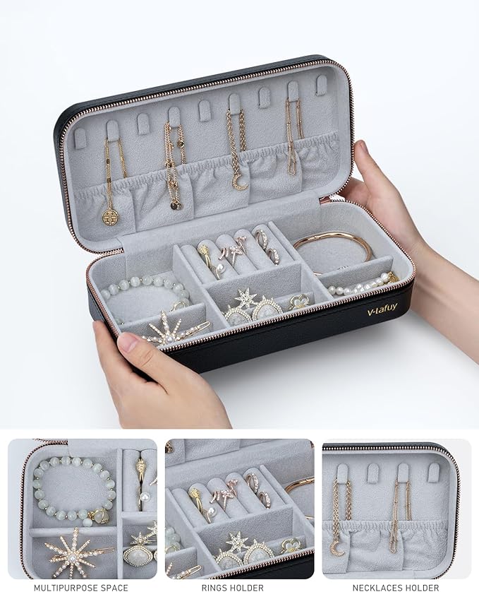 Travel Jewelry Case Organizer, Portable Jewellery Box - Image 4
