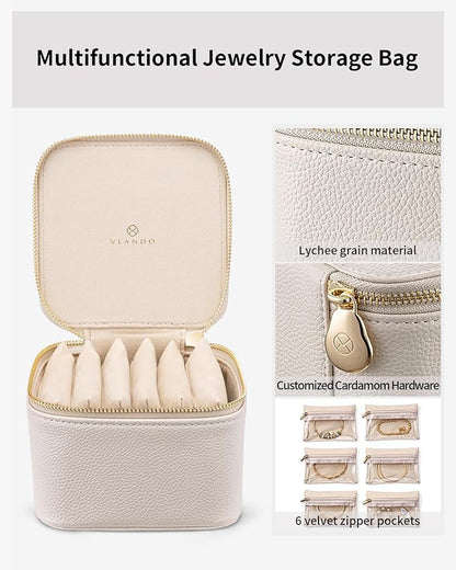 Vlando Travel Jewelry Case, Small Jewelry Box Organizer, Travel Jewelry Storage - Image 5