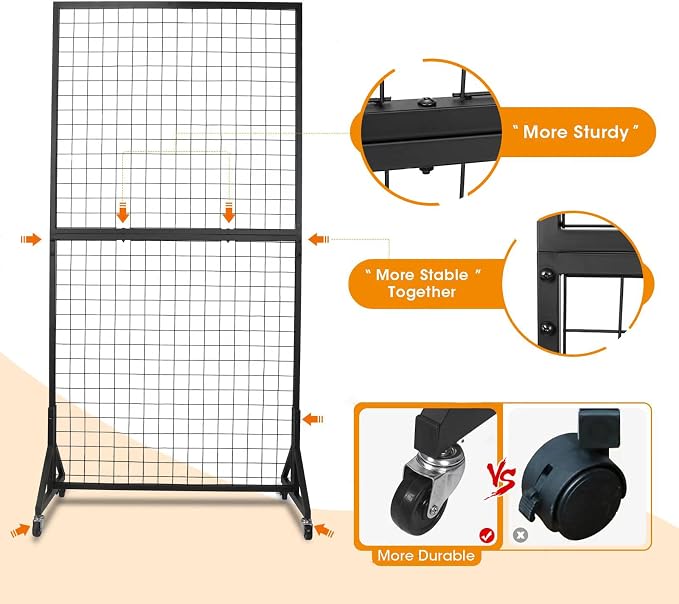 1 Pack 3'x 6' Two-Double Gridwall Panel Display Racks - Image 4