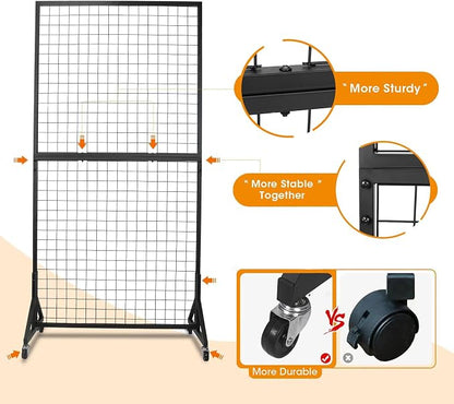 1 Pack 3'x 6' Two-Double Gridwall Panel Display Racks - Image 4