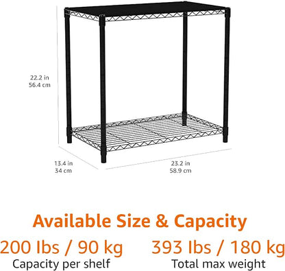 Amazon Basics 2-Shelf Stackable Storage, 13.3" D x 23.2" W x 22.2" H - Image 5