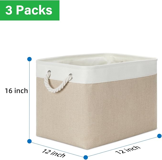 Bidtakay Large Storage Baskets for Organizing Fabric Closet Organizers Storage - Image 5