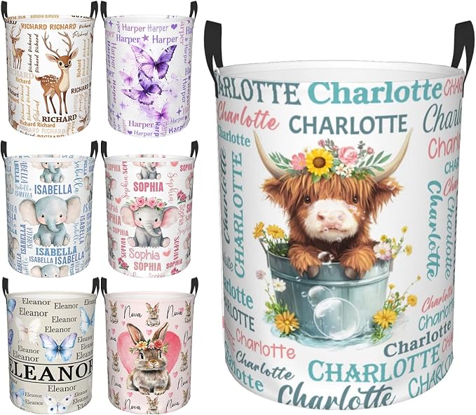Custom Name Laundry Hamper, Personalized Laundry Baskets by PersonalizedGift