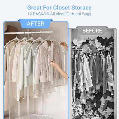 Garment Bags for Hanging Clothes 24'' x 60'' Coat Covers for Closet Foldable - Image 6