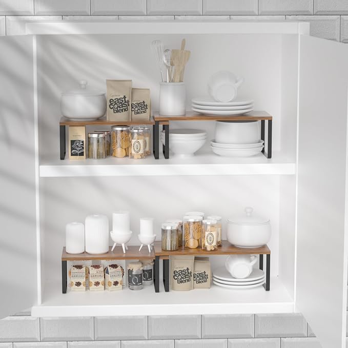 NEX Kitchen Cabinet and Counter Shelf Organizer, Stackable & Expandable - Image 2