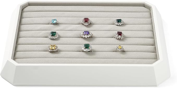 Premium PU Leather Stackable Jewelry Ring Display Tray Ring Earring Display by Woodten