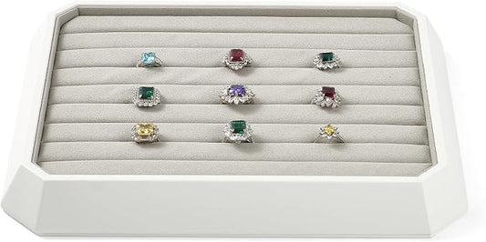 Premium PU Leather Stackable Jewelry Ring Display Tray Ring Earring Display by Woodten