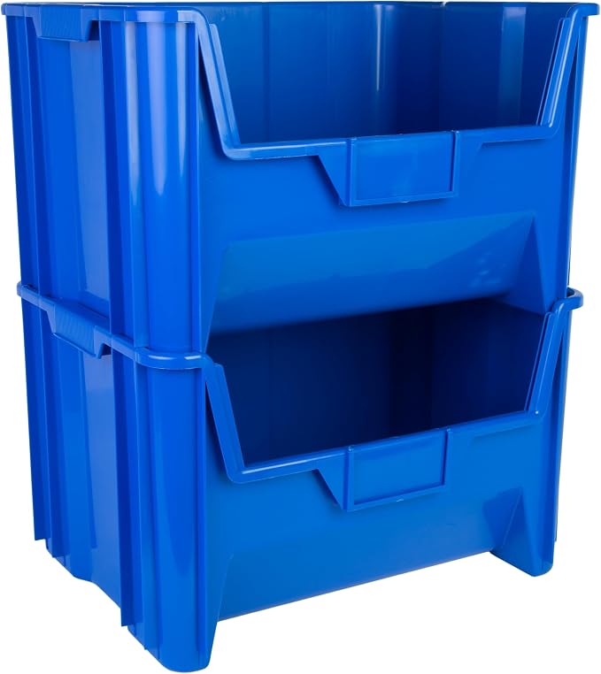 Hudson Exchange 20" x 15" x 12.5" Plastic Giant Stackable Hopper Bin Container - Image 3