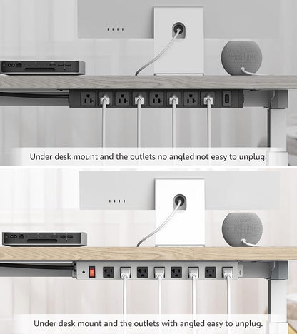 CCCEI 2-Pack Corner Mount Angle Power Strip, Under Cabinet Heavy Duty 8 Outlets - Image 7