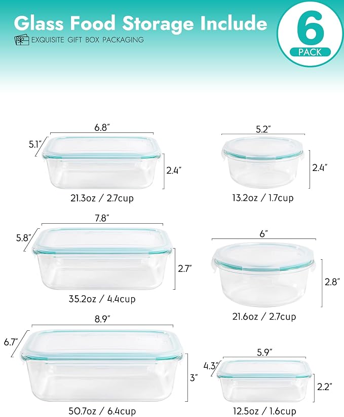 6-Piece Borosilicate Glass Food Storage Containers Set - Image 8