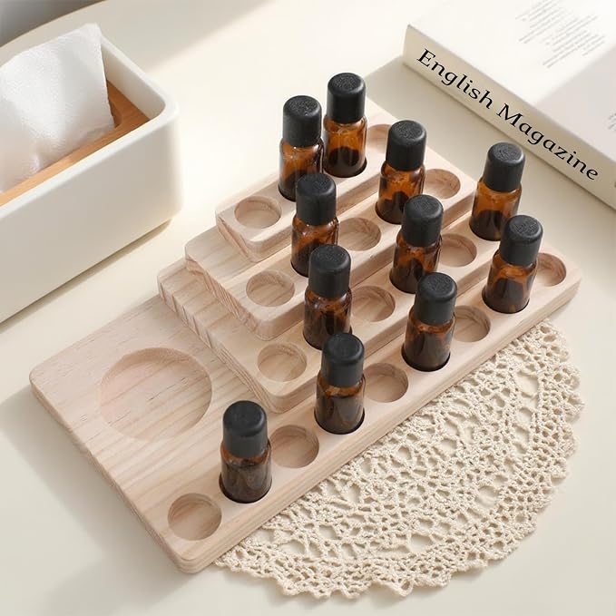 Wooden Essential Oil Rack 4 Tier Essential Oil Holder Shelves - Image 3