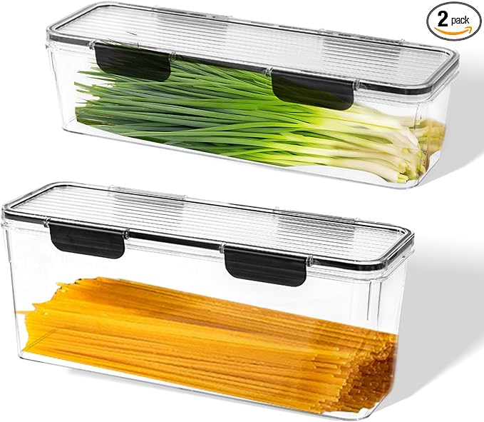 2-Pack Stackable Fridge Organizer Bins by Unknown