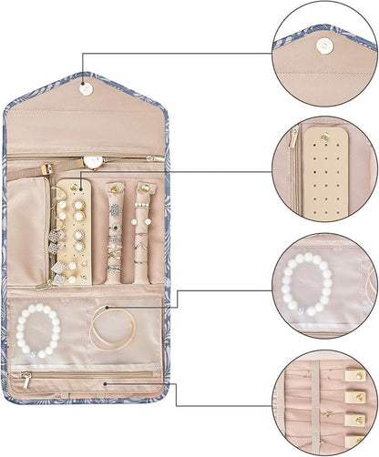 BAGSMART Travel Jewellery Organiser Roll Foldable Jewelry Case - Image 7