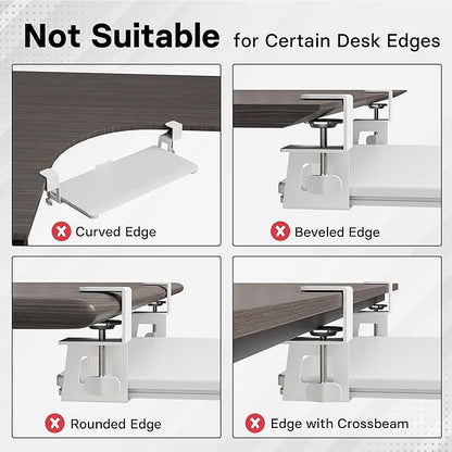 BONTEC KMT01-PJ Under Desk Keyboard Tray, Pull-Out Keyboard & Mouse Platform - Image 3