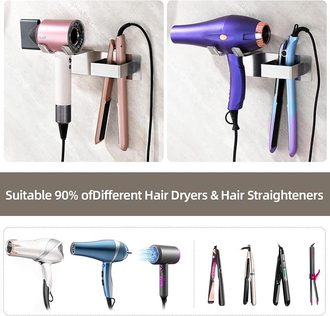 Hair Dryer and Straightener Holder, Upgraded Hair Straightener Holder - Image 2