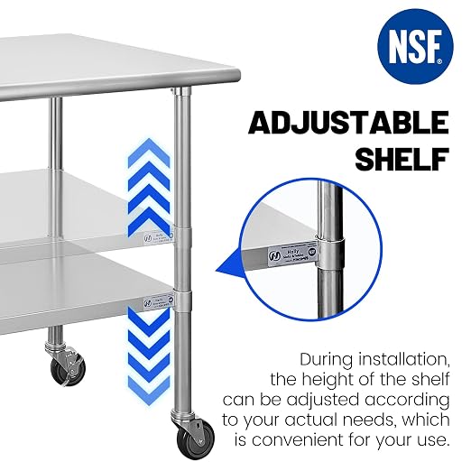 Hally Stainless Steel Table for Prep & Work 30 x 48 Inches - Image 6