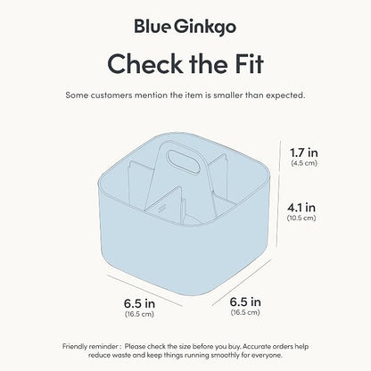 BLUE GINKGO Small Stackable Organizer Caddy – Korean-Made Portable Tote - Image 3