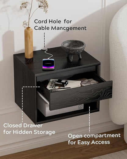 Floating Nightstand Set of 4, Wall Mounted Bedside Table - Image 3
