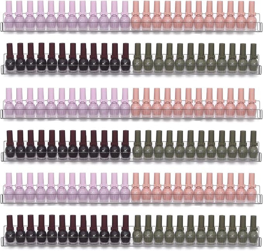 6Pcs/Set 24 Inch Nail Polish Rack Wall Mounted, Lipstick Essential Oil Bottle by FocusOnJewelryDisplay