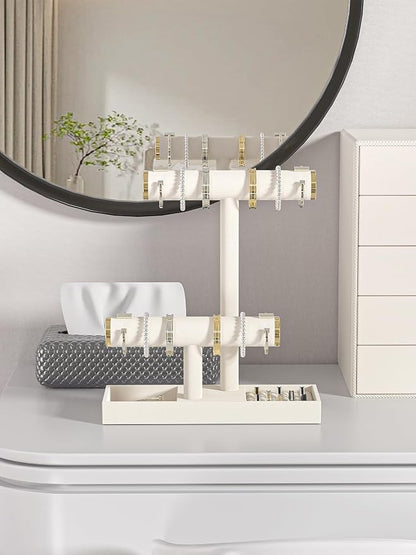Bracelet and Necklace Holder, Velvet Jewelry Necklace Display Organizer Stand - Image 4