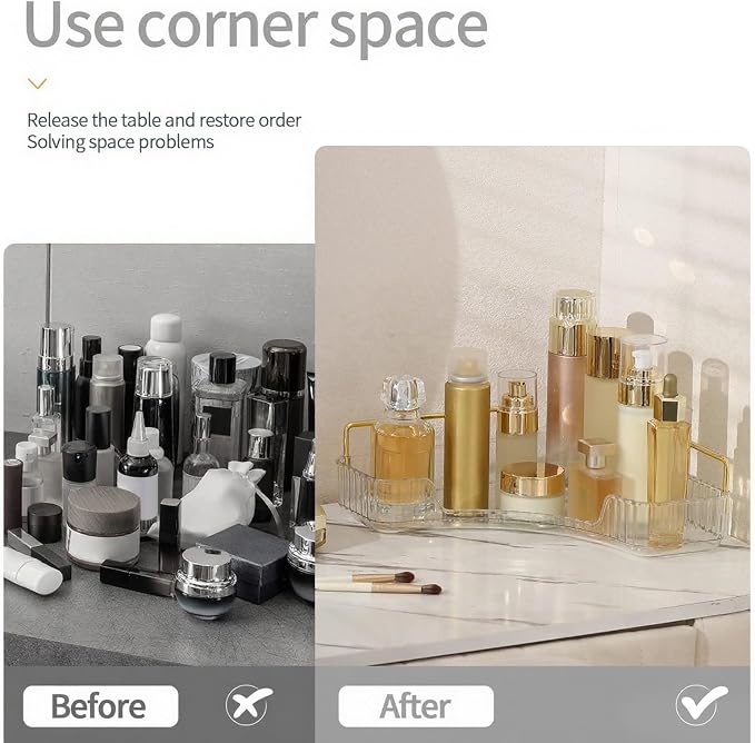 Corner Bathroom Countertop Organizer, Vanity Organizer Trays - Image 3