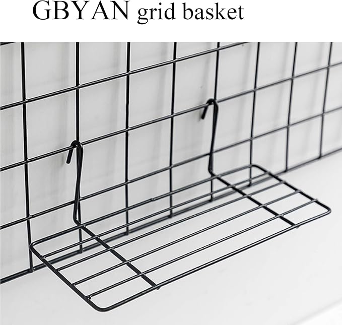 GBYAN Grid Wall Basket Wall Grid Panel Accessories Wire Straight Shelf - Image 6