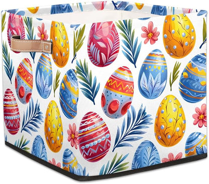 TropicalLife 13x13x13 Inch Large Fabric Storage Cube Easter Eggs Foldable by TropicalLife