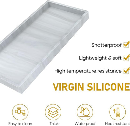 Silicone Bathroom Tray, Shatterproof Bathroom Vanity Tray, High-Grade Silicone - Image 4