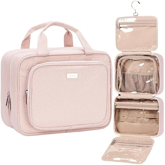 NISHEL Travel Toiletry Bag for Women, Makeup Essentials Organizer, Hanging Case by NISHEL
