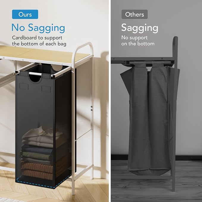 Yecaye Laundry Sorter 3 Section, Laundry Hamper - Image 3