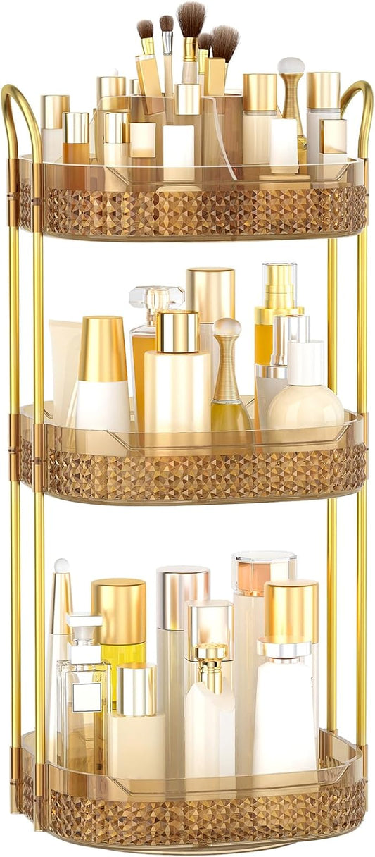 Rotating Makeup Organizer for Vanity 3 Tier, Perfume Organizer by BOCONY