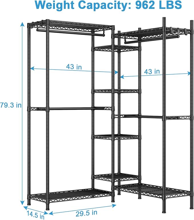 Ulif E4 Clothes Rack, Heavy-Duty Garment Rack, Metal Freestanding Clothing - Image 7