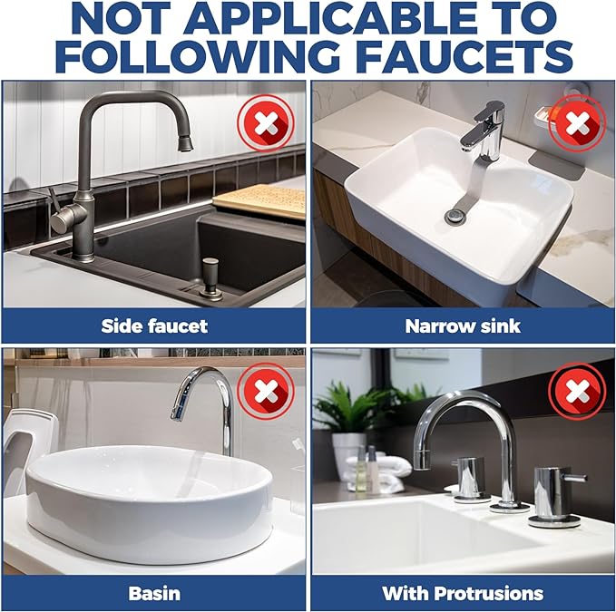 24" Splash Guard Plus Size Silicone Sink Faucet Drying Mat Handle Drip Catcher - Image 5
