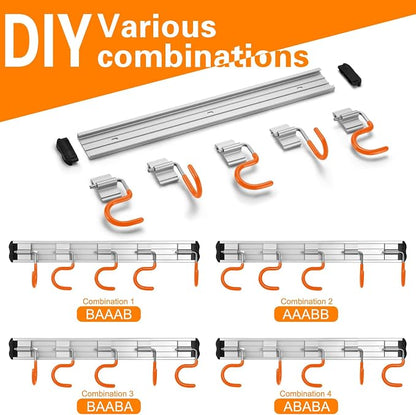 34.5'' Aluminum Alloy Garden Tool Organizer Wall Mount Garage Organizers and - Image 4
