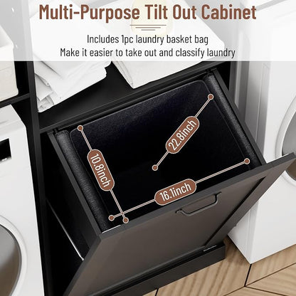 Over The Washer and Dryer Storage Cabinet, Laundry Room Organizer Standing Shelf - Image 3